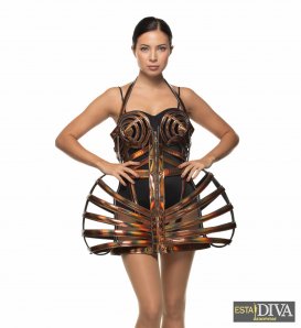 Leather Cage Dress - Robe Cage ฺBronze