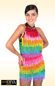 Fringe Dress - Latin Rainbow