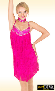 Latin Dance Dress - Fucsia Furia