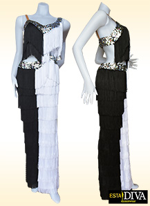 Fringe Pants Costume - Pachanga Noir Blanche