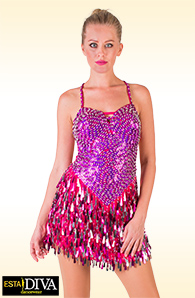 Latin Sequin Dress - Abito Ballo Fucsia