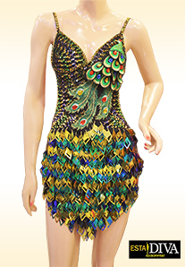 Latin Sequin Dress - Peacock Latina