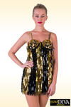 Latin Sequin Dress - Abito Nero Oro