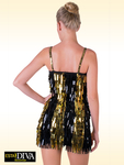 Latin Sequin Dress - Abito Nero Oro