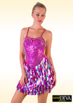 Latin Sequin Dress -  Vestido Fucsia