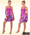 Latin Sequin Dress -  Vestido Fucsia