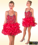 Sequin Organza Ruffle Dress - Babado