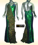 Peacock Feather Dress - Diva Pavone