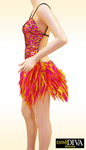 Samba Feather Dress - Fiery Generosa