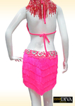 Latin Fringe Dress - Hotpink Frangia