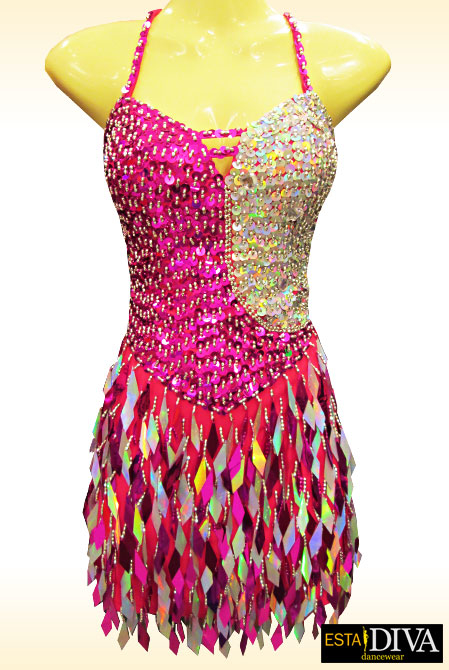 Latin Sequin Dress - Fuchsia Plata