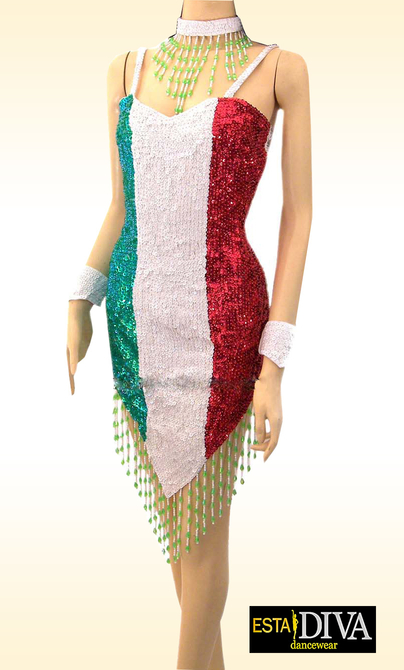 Italian Flag Sequin Dress - Abito Bandiera d'Italia