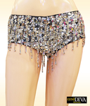 Glitter Hot Pants - Brillo Franja Plata