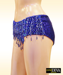 Glitter Hot Pants - Brillo Franja Azul