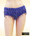 Glitter Hot Pants - Brillo Franja Azul