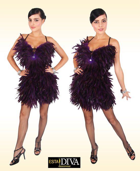 Latin Feather Dress - Pluma la Diva