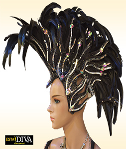 Feather Headdress - Mohawk Noir