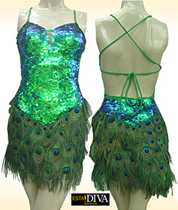 Peacock Feather Dress - Abito Penna Pavone